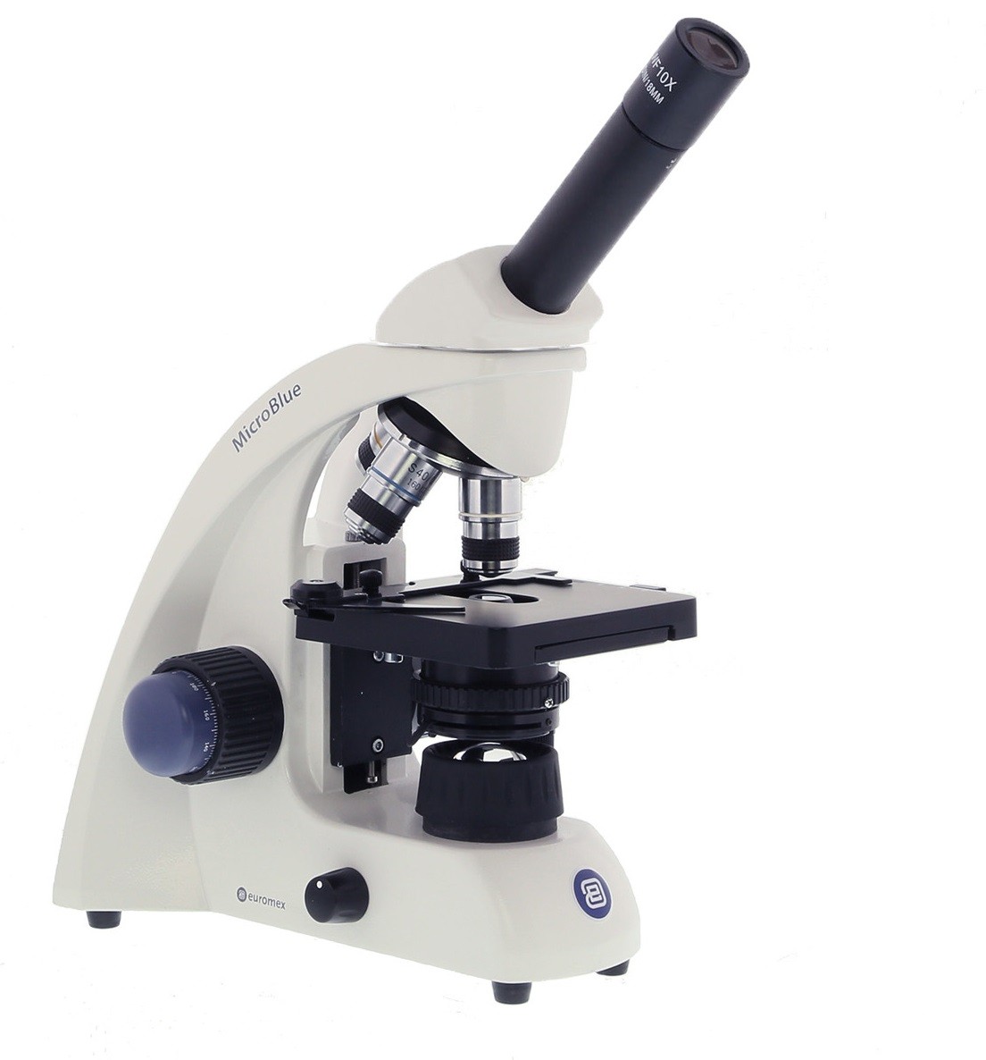 Microscopio monocular con platina mecanica